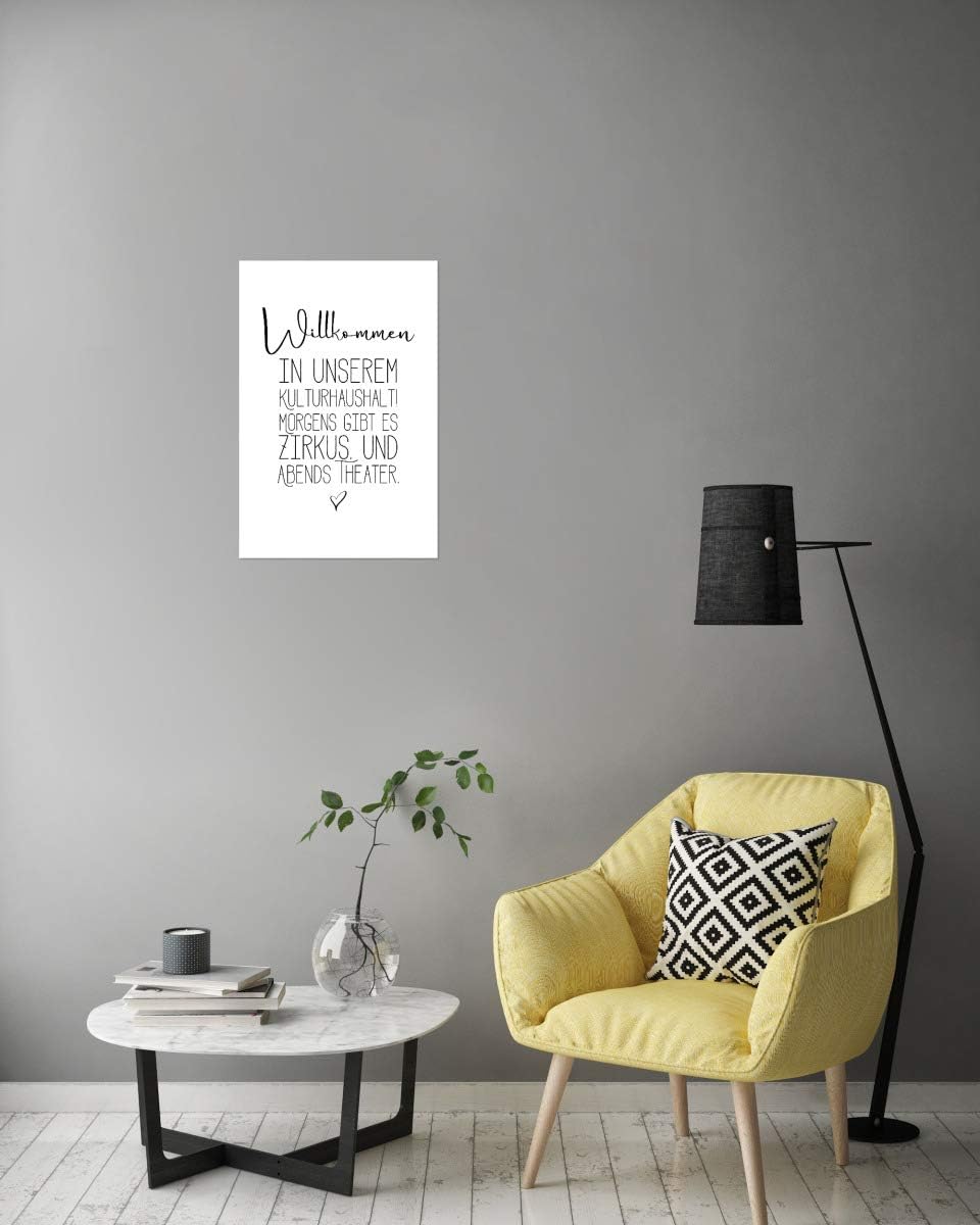 artboxONE Poster 30x20 cm Typografie Kulturhaushalt - Bild Typografie eingangsbereich Familie