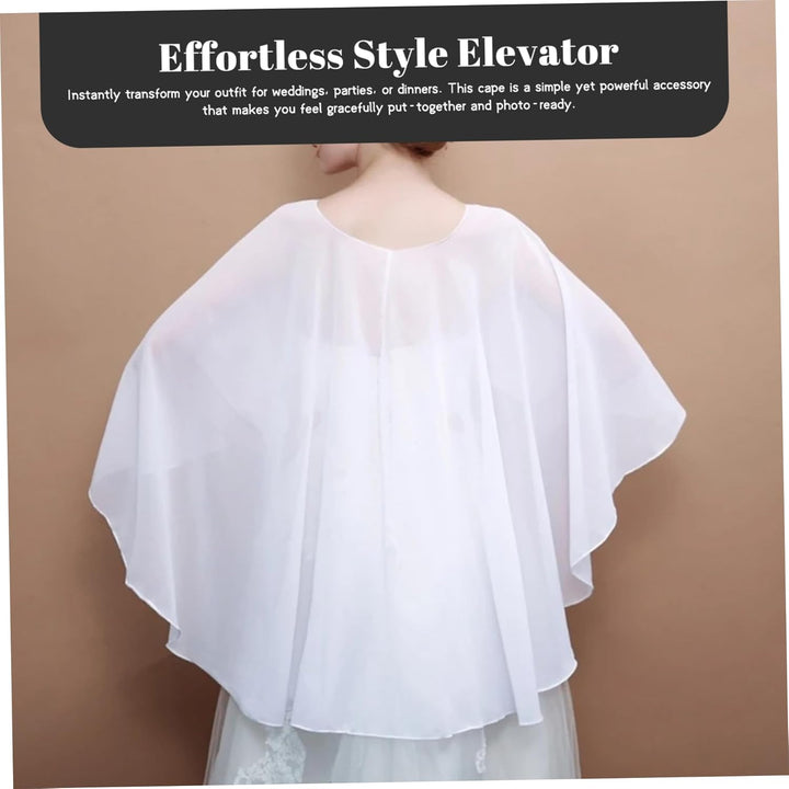 Gcroet Chiffon-Umhang für Damen, transparenter Poncho-Schal zum Überziehen für Abendkleider, Hochzei