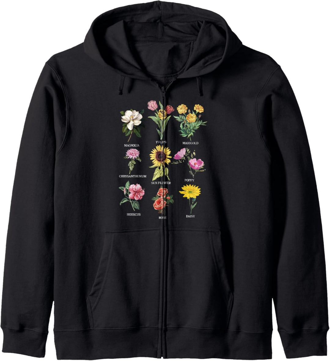 Trendy Botanical Flower Chart Kapuzenjacke