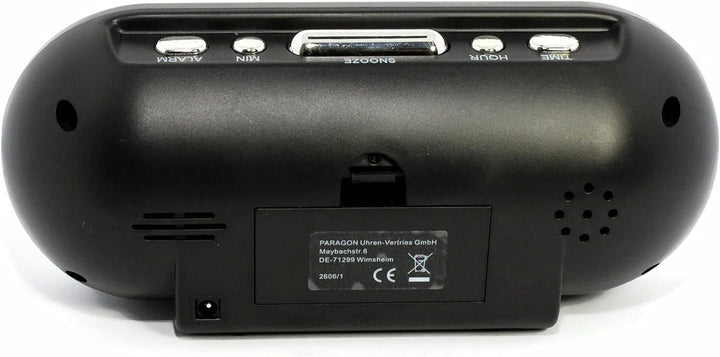 Atlanta Digitalwecker mit LED Leucht-Anzeige 3 Alarme Nachtdimmung Stromanschluss - 2606/1 (Rote LED