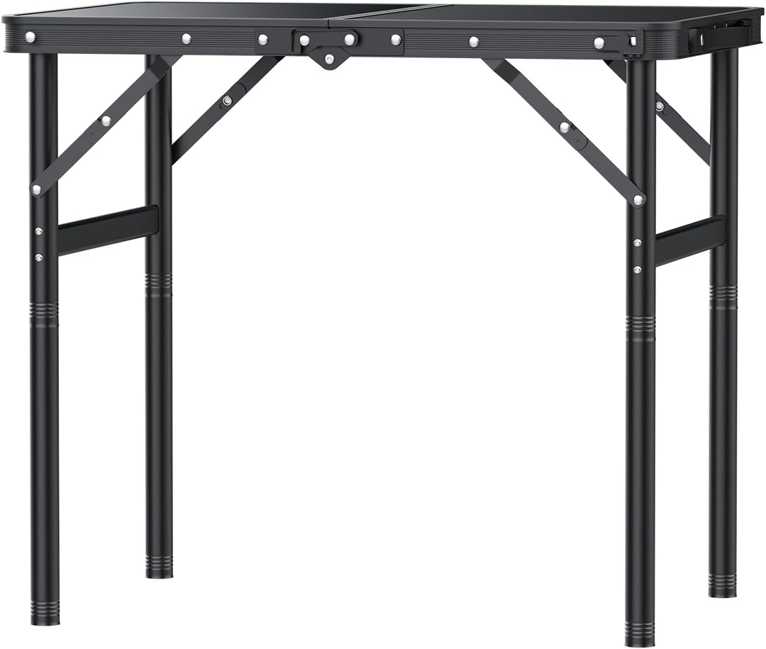 GARLLEN Klappbarer Campingtisch, 60x40cm mit 3 Höhenverstellbar(27/51/75cm), Stabiler Tragbar Klappt