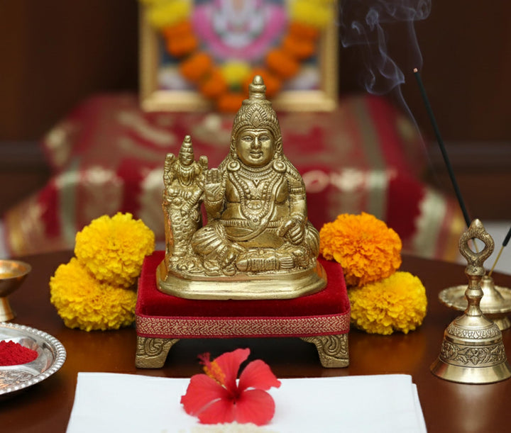 eSplanade Brass Lord Narasimha/God Narsingh with Prahlad Idol Murti Statue (Laxmi Kuber), Laxmi Kube