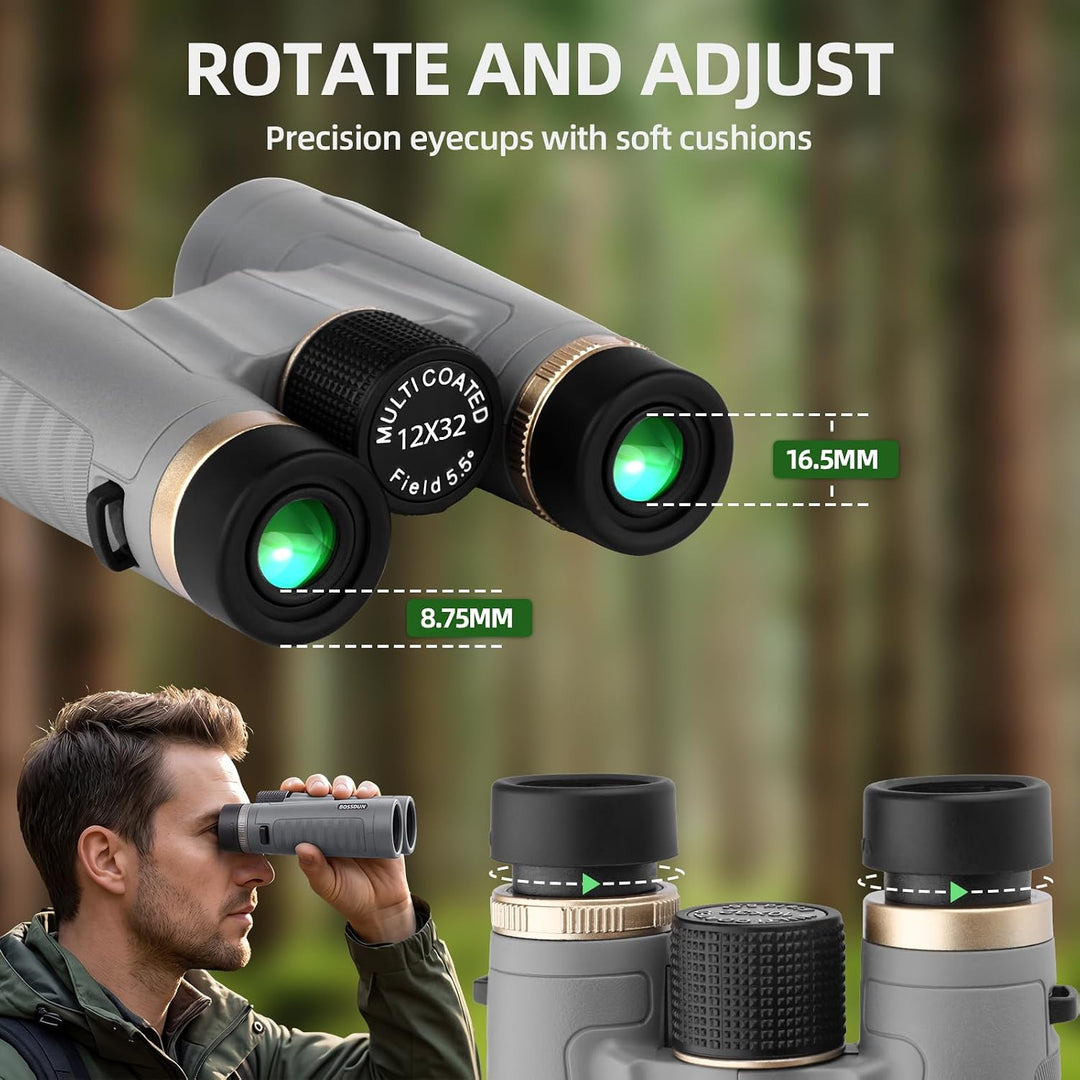 12x32 Fernglas für Erwachsene, professionelles HD-Fernglas mit BAK4-Dachkantprismen für Vogelbeobach