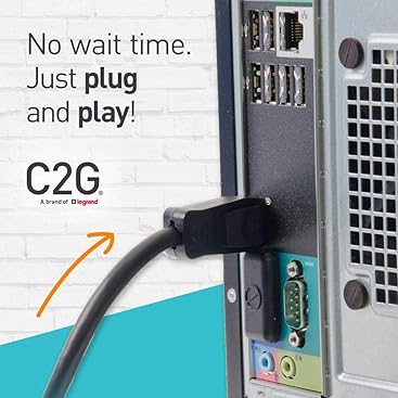 C2G 3m DisplayPort-Stecker auf VGA-Stecker Computer-Monitor-Adapterkabel Schwarz 3 m, 3 m