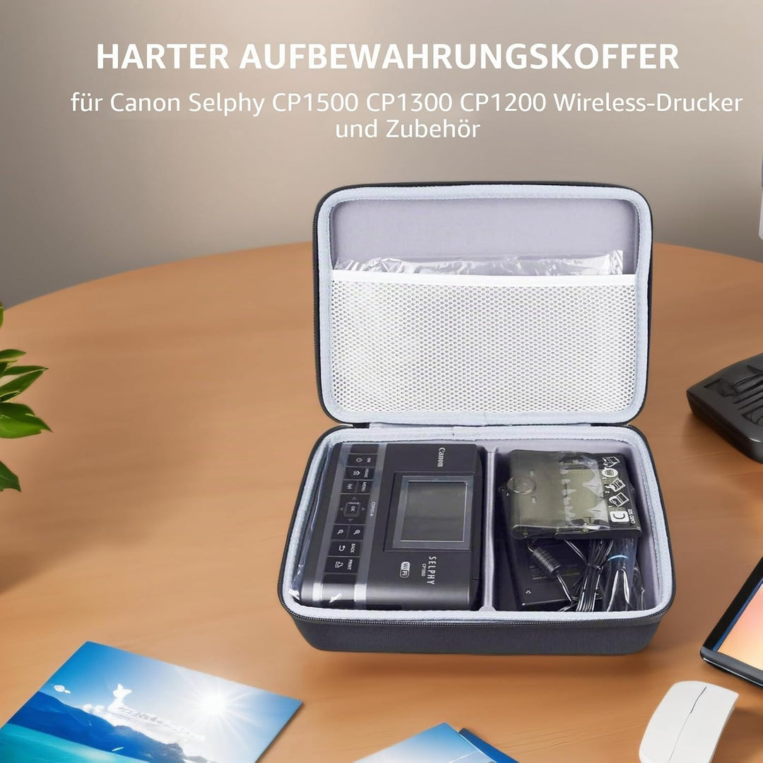 Hartschale für Selphy CP1500 CP1300 CP1200 Kabelloser Farbfotodrucker, Eva-Hartschalen-Tragetasche,