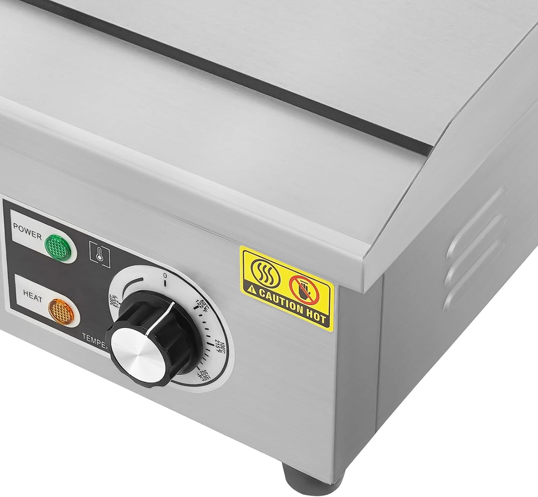3000W Kommerzieller Elektrogrill, halbflacher Arbeitsplattengrill, Edelstahl-Restaurantgrill 22 "Ele