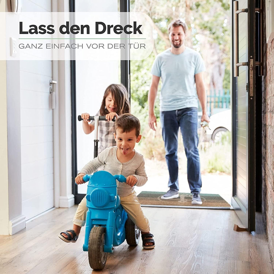 Entrando Kokos Fussmatte mit Anker Motiv für die Haustür - innen, aussen, robust, wetterfest, rutsch