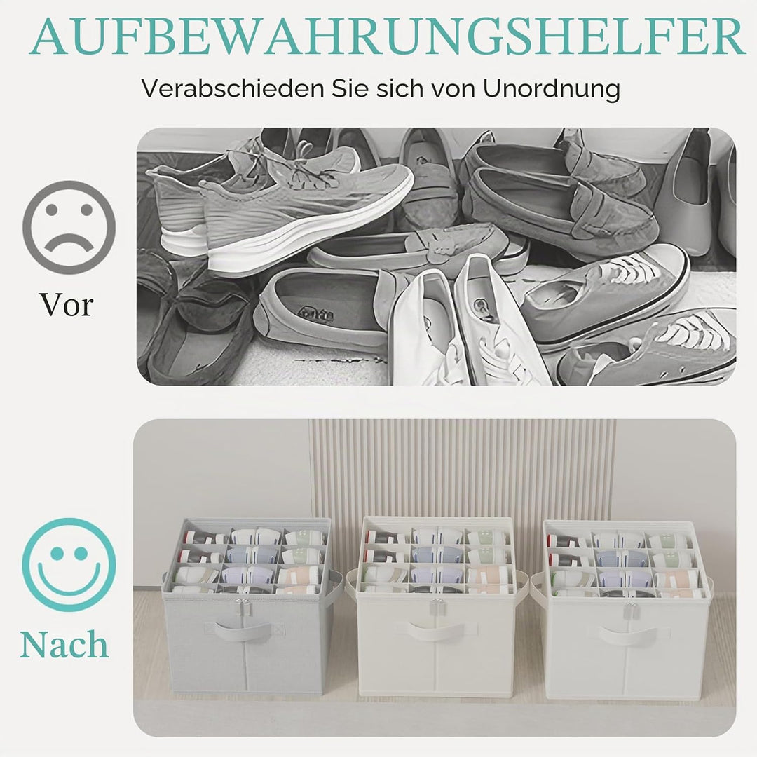 GUOHNHE Schuhorganizer für Closet, Passt 12 Paare, Grosse Schuhschrank, Schuhbox mit Durchsichtigem