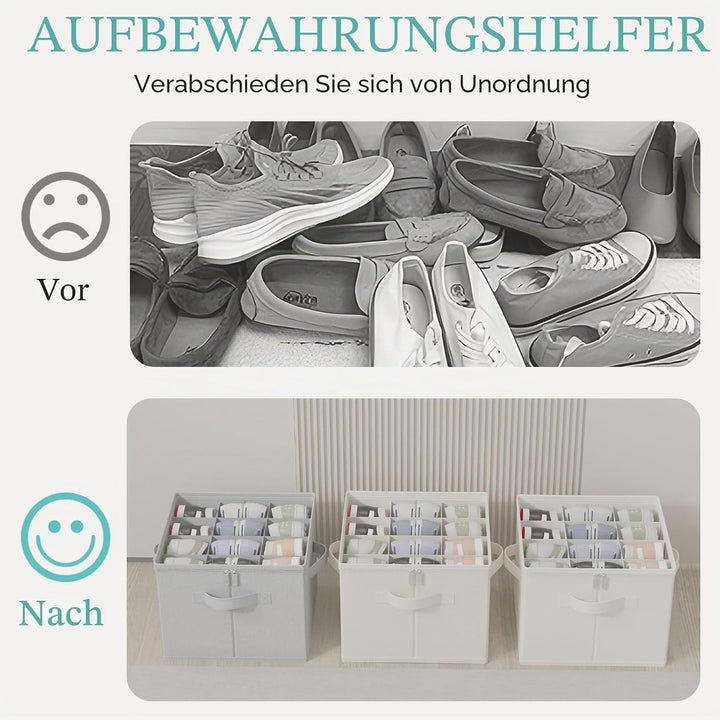 GUOHNHE Schuhorganizer für Closet, Passt 12 Paare, Grosse Schuhschrank, Schuhbox mit Durchsichtigem
