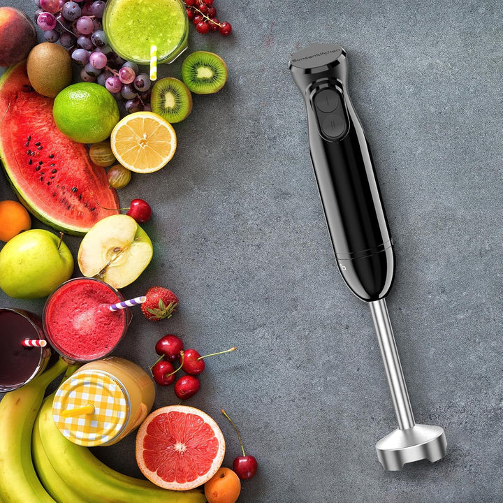 Bonsenkitchen Elektrischer Stabmixer Set, 1000W Pürierstab mit 700ml Messbecher, 2 Geschwindigkeitss
