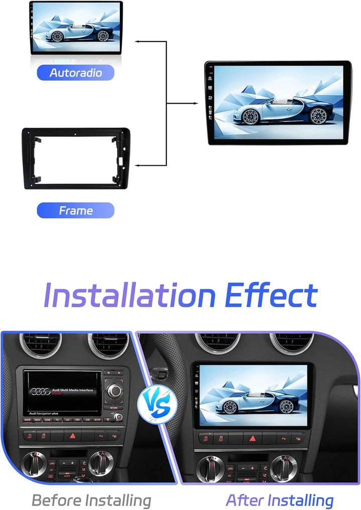 JOYX - [6G+128G] - Android 15 Autoradio Passt für Audi A3 8P (2003-2012) / S3 8P / RS3 - Kabellos Ca