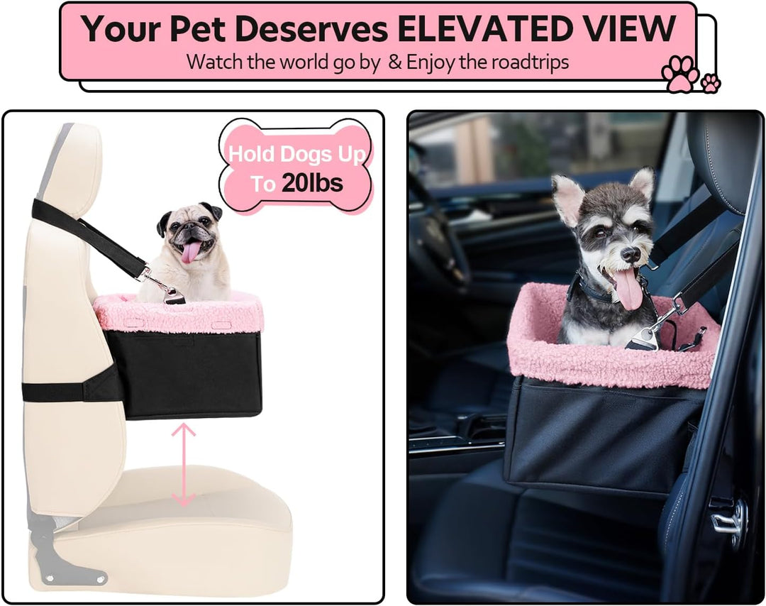 Hunde-Autositz für kleine Hunde, Erhöhter Hundesitz für Hunde Welpenautositz Hundeaussicht, Haustier
