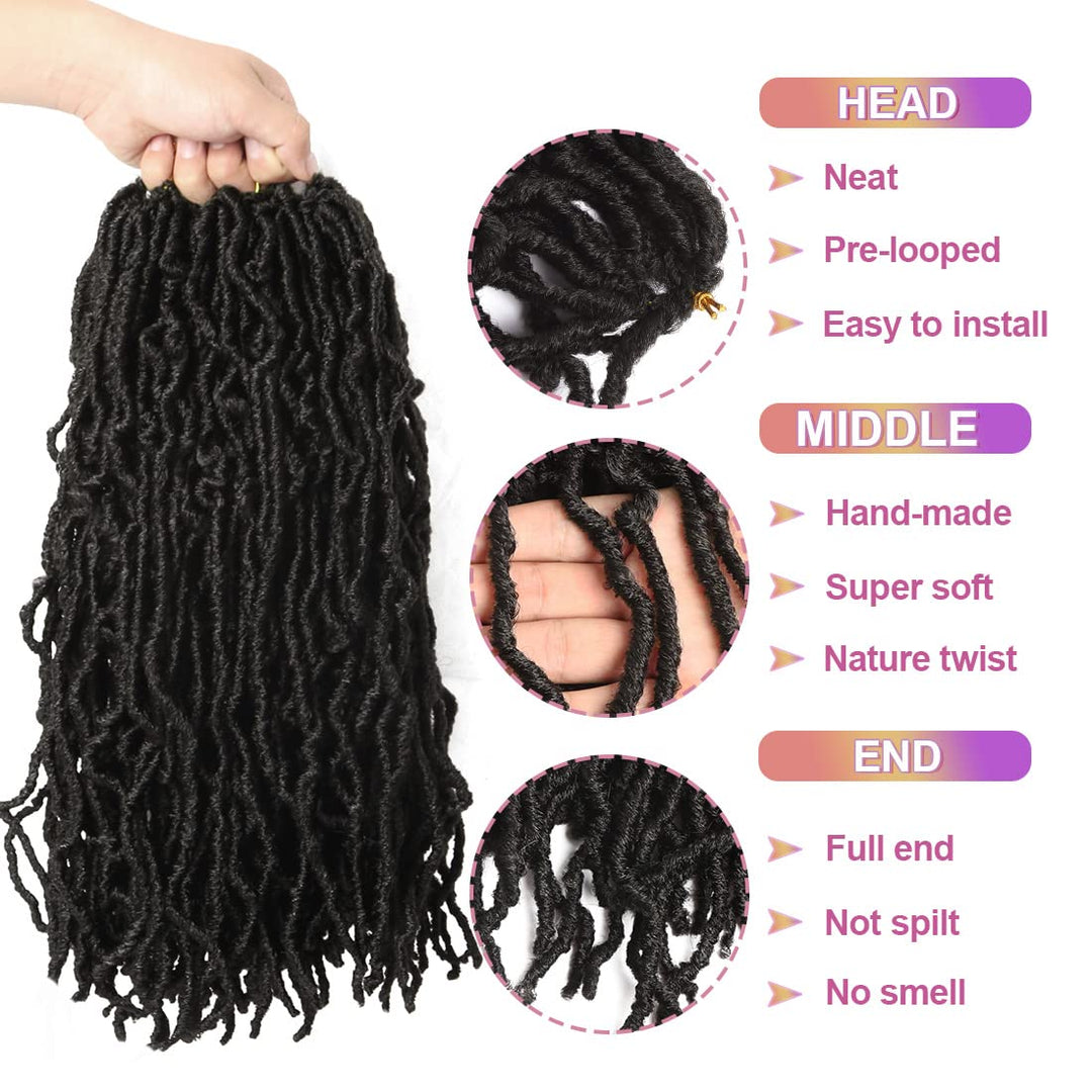 Beyond Beauty 6 Packungen/Lot Nu Faux Locs Häkelhaar, 61 cm, vorgeschlungene Göttin Locs Häkelhaar,