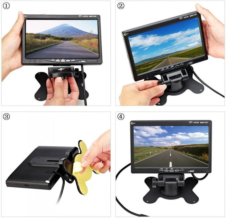 「18mm Linse Top Qualität Rückfahrkamera + 7 Zoll TFT LCD Bildschirm Monitor」Auto Dach Rückfahrkamera