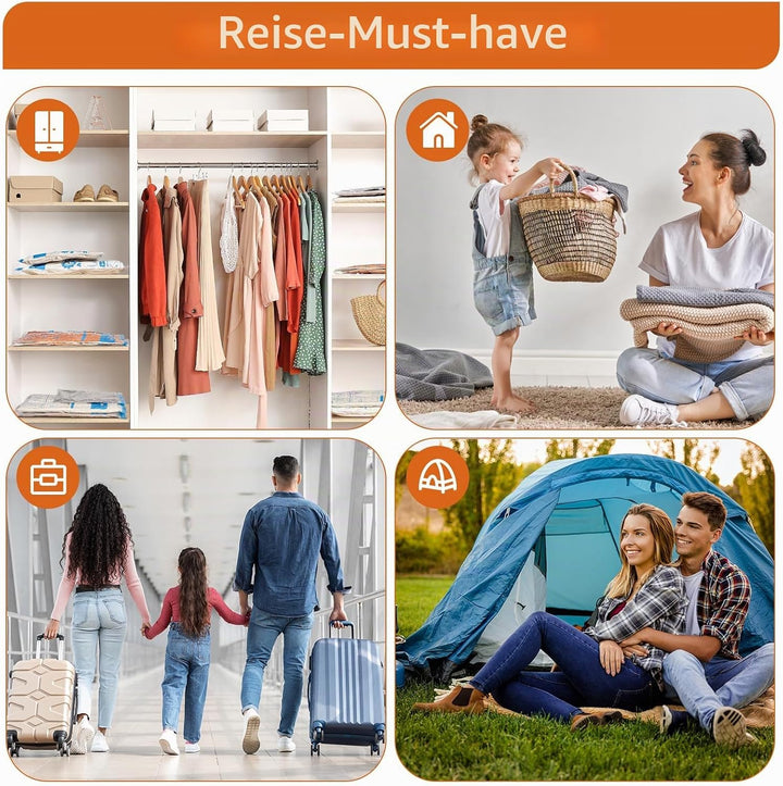MONVANE Vakuumbeutel für Kleidung mit elektrischer Pumpe 15 Stück 15pcs(3J+4L+4M+4S)+Pumpe