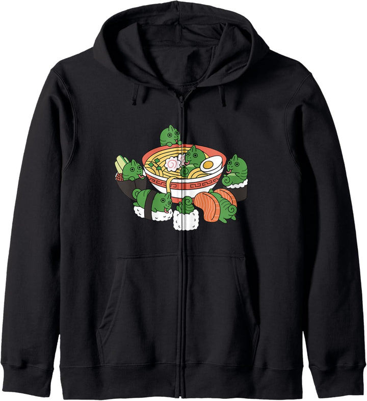 Ramen Sushi Chamäleons Haustier Kapuzenjacke