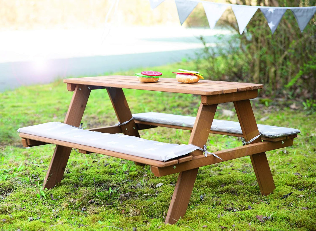 roba Kinder Outdoor+ Sitzgruppe - Picknick for 4 - Garten Sitzgarnitur aus wetterfestem Massivholz -