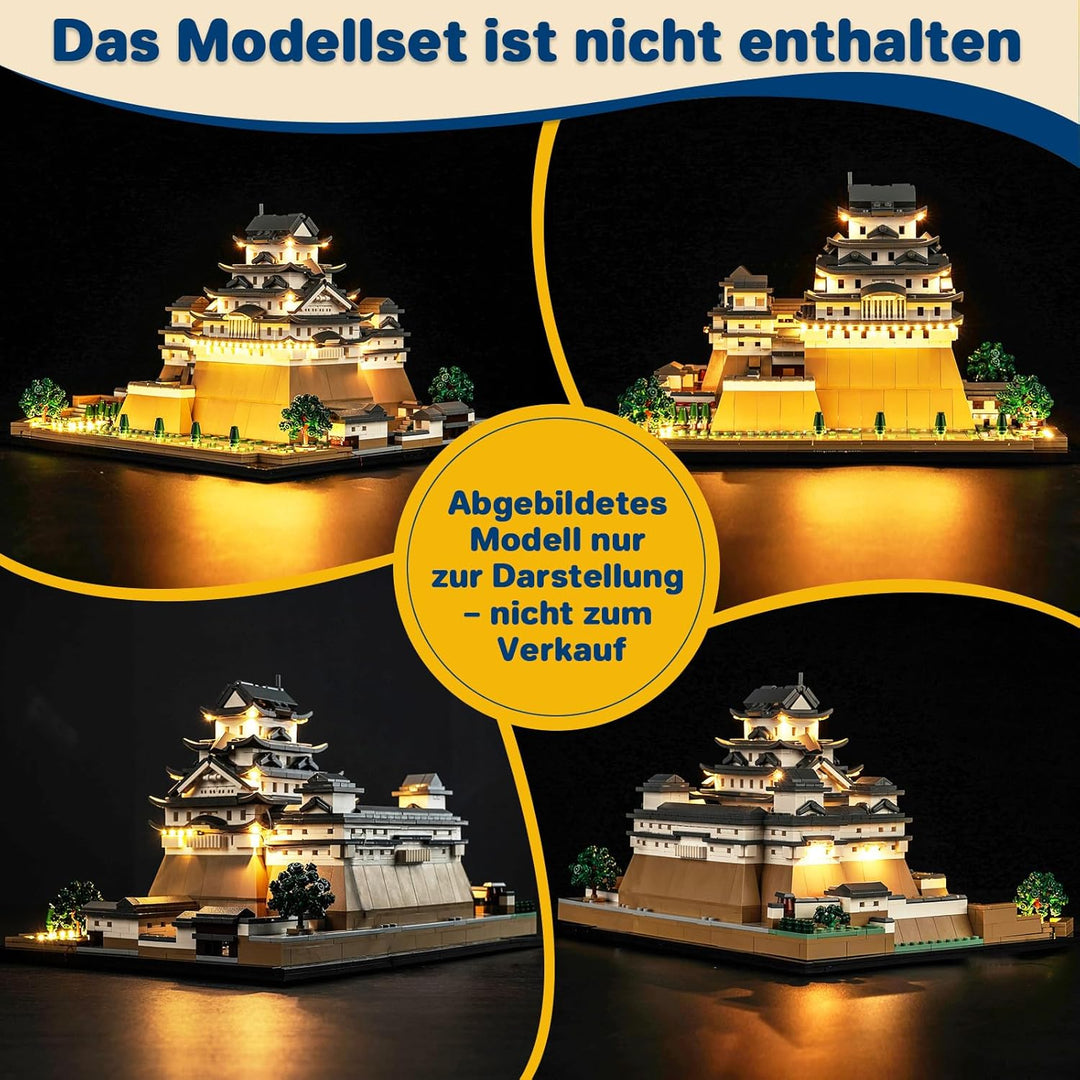 LocoLee Led Licht Set Kompatibel mit Lego Burg Himeji, Led Beleuchtungs Set Compatible with Lego 210
