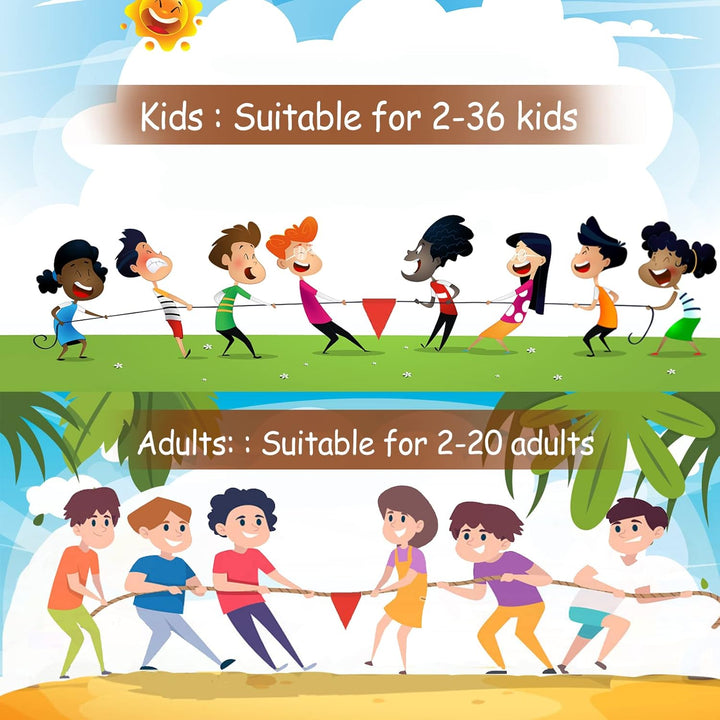 Outdoorspiele Tauziehen Seilspiel for Kinder Erwachsene, Gartenspiele Kindergeburtstag Partyspiele,T