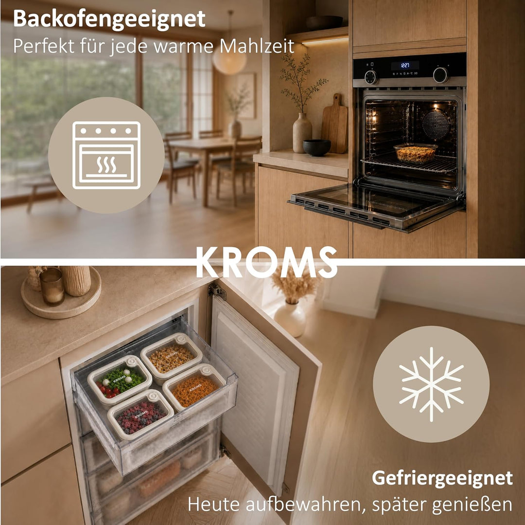 Glas Frischhaltedosen Set 6 Stück - 100% Glas mit Glasdeckel BPA frei PFAS frei - Glasbehälter luftd