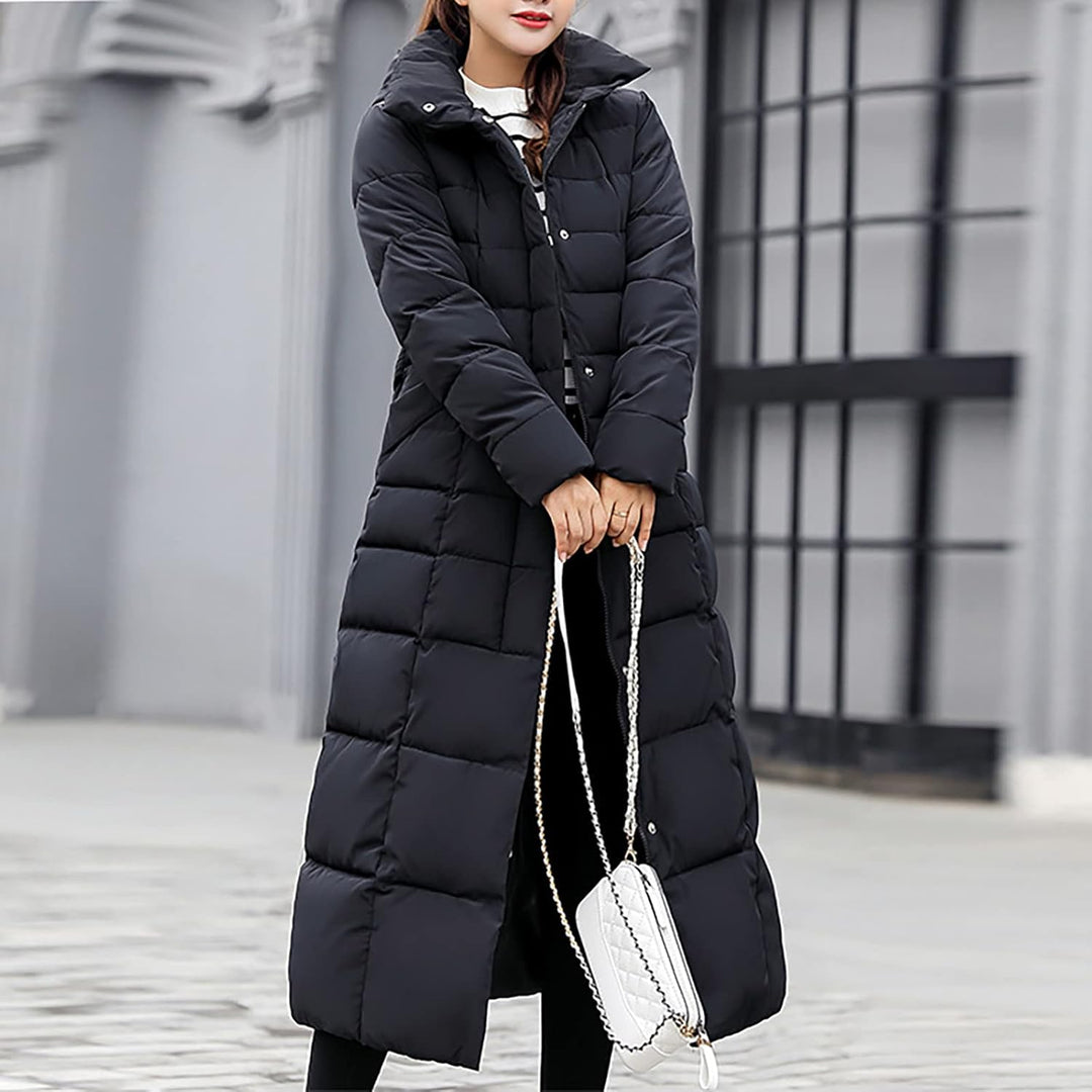 Ansenesna Steppjacke Damen Lang Mit Fellkapuze Winter Elegant Winterjacke Frauen Kapuze Dicke Daunen
