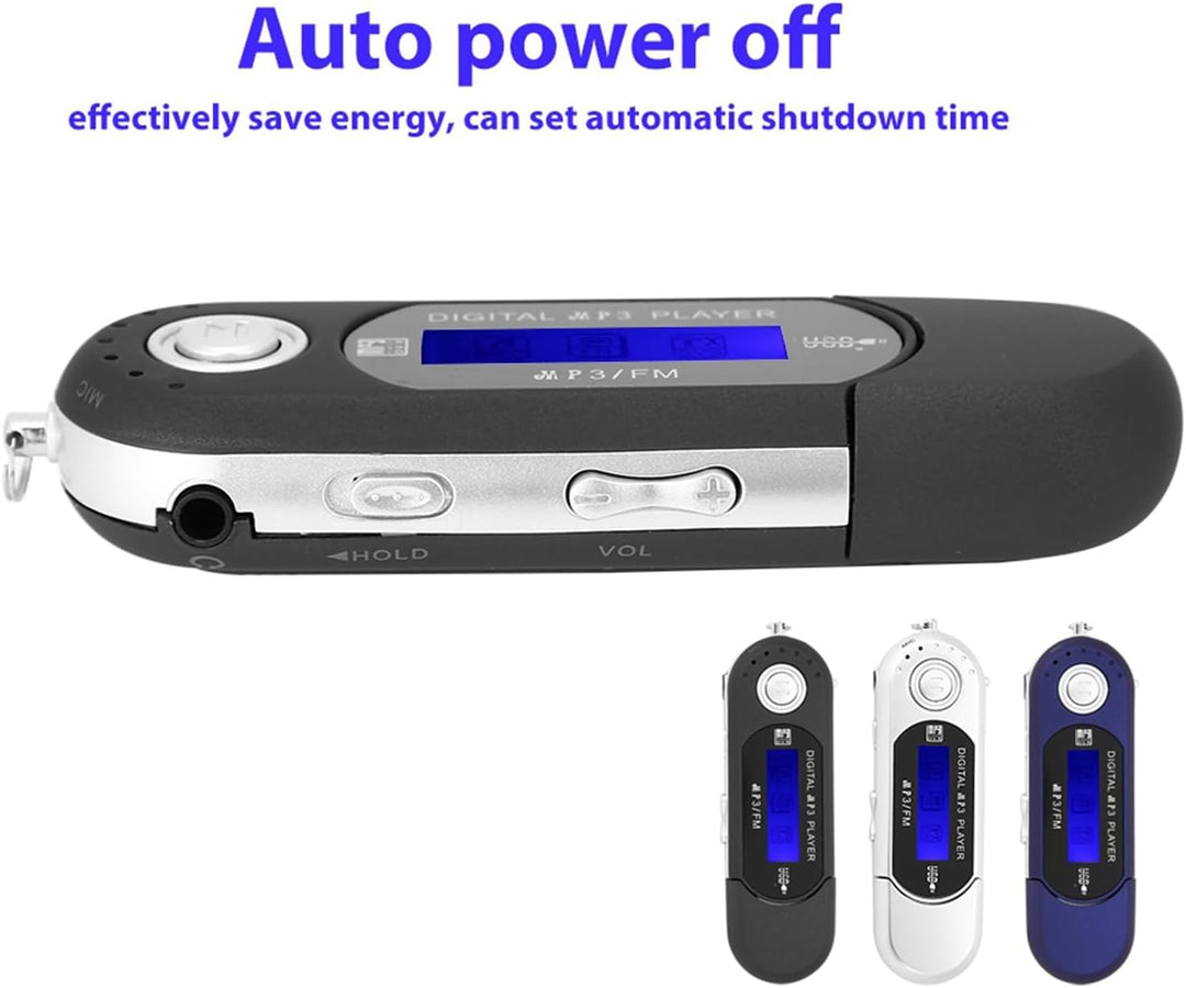 Digitaler MP3 Player, Tragbarer MP3-USB-Player mit LCD-Bildschirm und 32 GB Micro SD, FM-Radio, Spra
