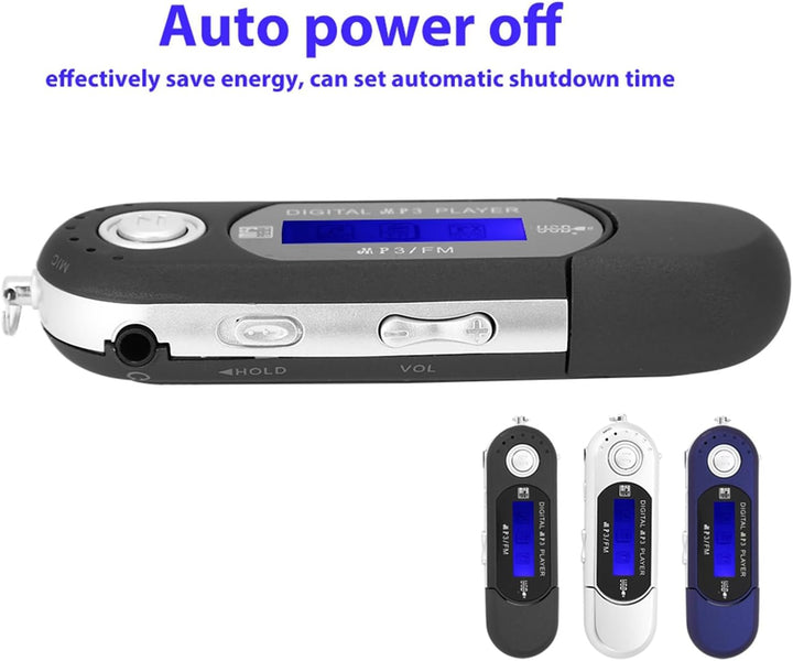 Digitaler MP3 Player, Tragbarer MP3-USB-Player mit LCD-Bildschirm und 32 GB Micro SD, FM-Radio, Spra