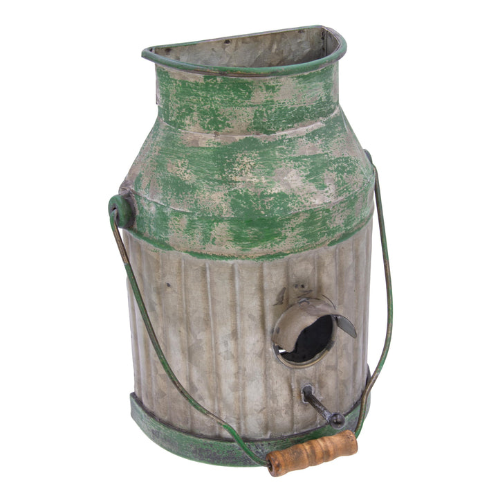Vogelhaus Balkon und Garten Vintage Deko Milchkanne - Nistkasten für Vögel für Draussen - Wanddeko V