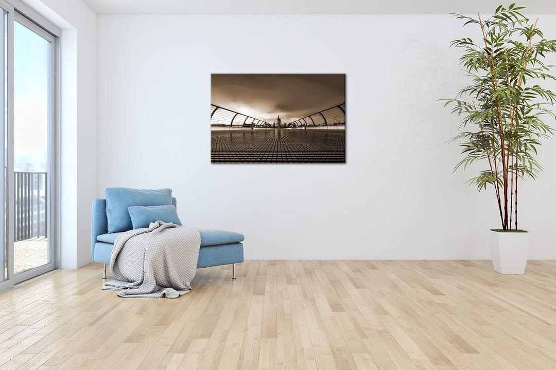 deyoli Dämmerung im historichen London Format: 80x60 als Leinwand, Effekt: Sepia, Motiv fertig gerah
