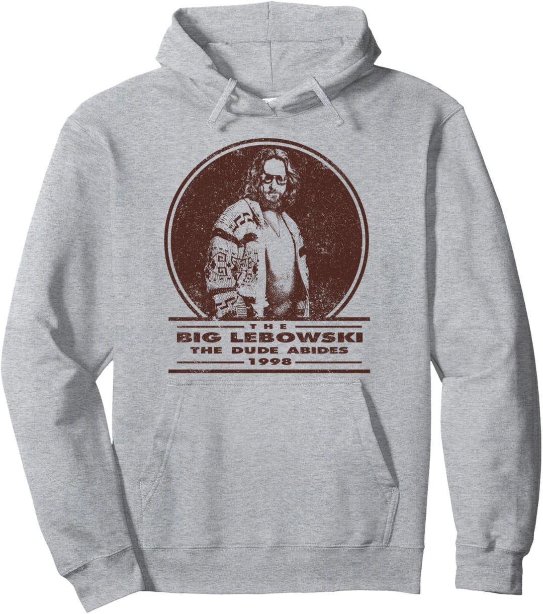 The Big Lebowski The Dude Abides 1998 Circle Portrait Pullover Hoodie