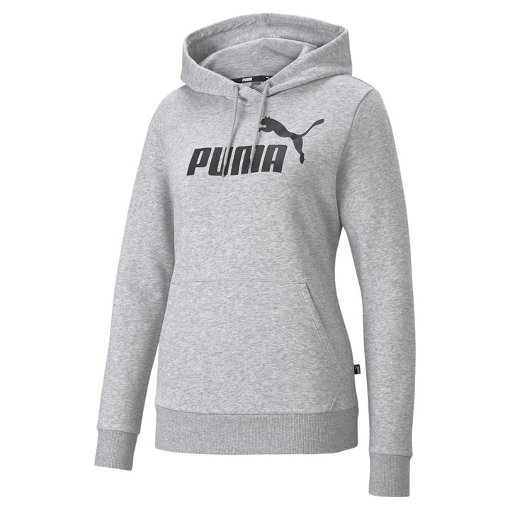 PUMA Unisex ESS Logo Hoodie FL Sweatshirt, Hellgrau, Heathe