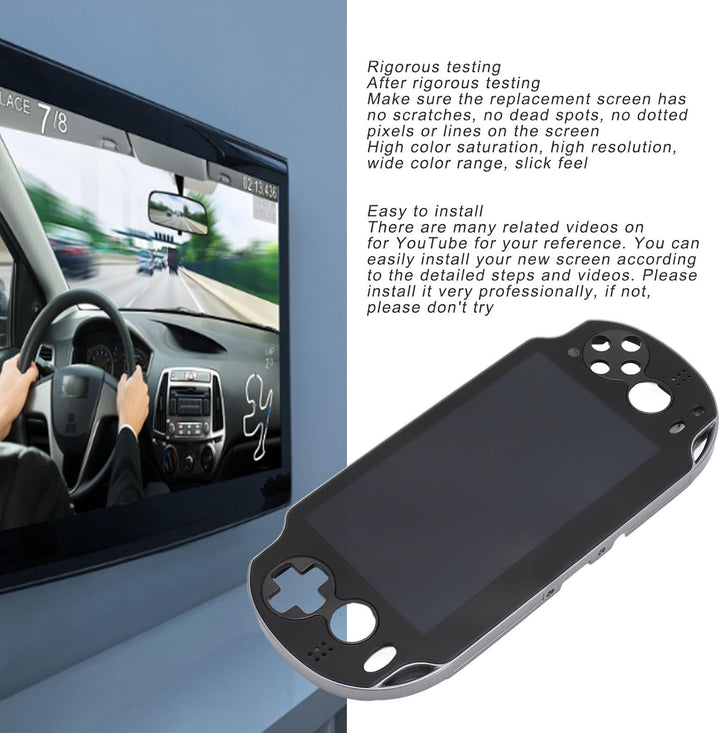 PS Vita 1000 Touchscreen, Schwarzes LCD-Display, Touchscreen, Digitizer, Glasbaugruppe, Hohe, 3D-Tou
