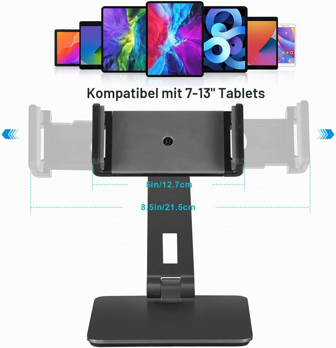 SHUOSUO Tablet Ständer Verstellbar & Faltbar, Schwerer Aluminium Tablet Halterung Halter Tisch, komp