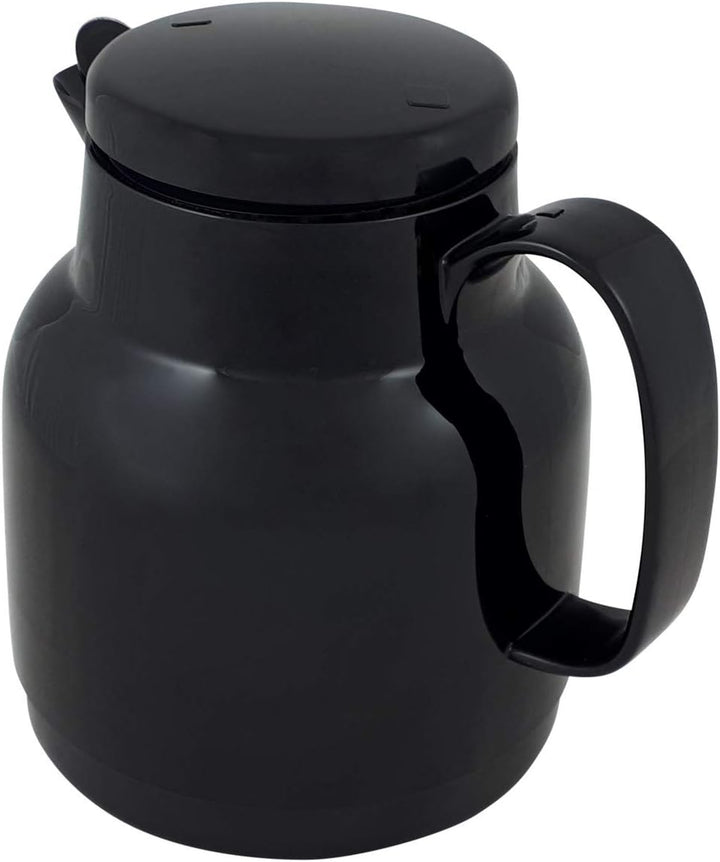 Helios Mondo Kunststoff-Isolierkanne mit Teesieb, Schwarz, 14.2 x 13.6 x 19.3 cm 14.2 x 13.6 x 19.3