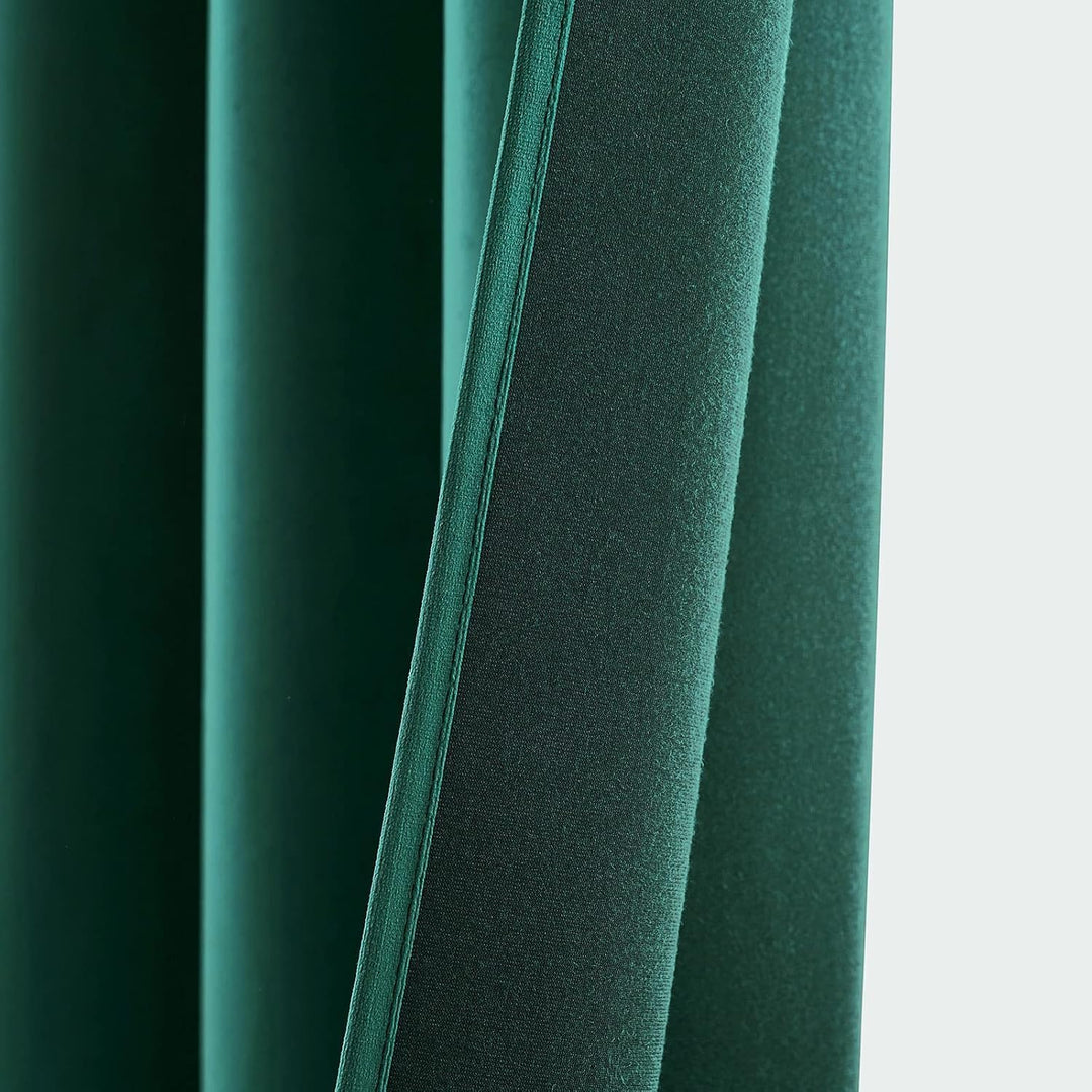 MIULEE Samt Vorhänge 2er Set, Luxuriöse Samtvorhang Grün für Deko Schlafzimmer Wohnzimmer, Samt Gard