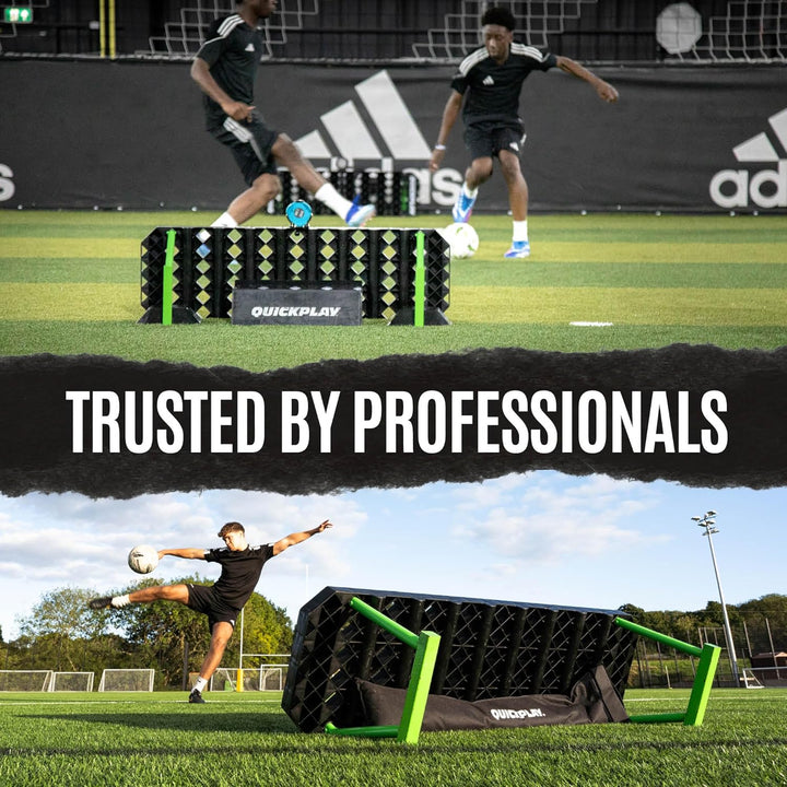 QUICKPLAY Replay Station Fussball-Rückprallbrett – Tragbarer Dual-Oberflächen-Fussball-Rebounder mit