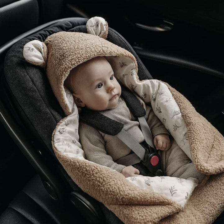 80x80 cm Einschlagdecke für Babyschale Boucle Autositz FRÜHLING ganzjährig wattiert Ganzjahresdecke,