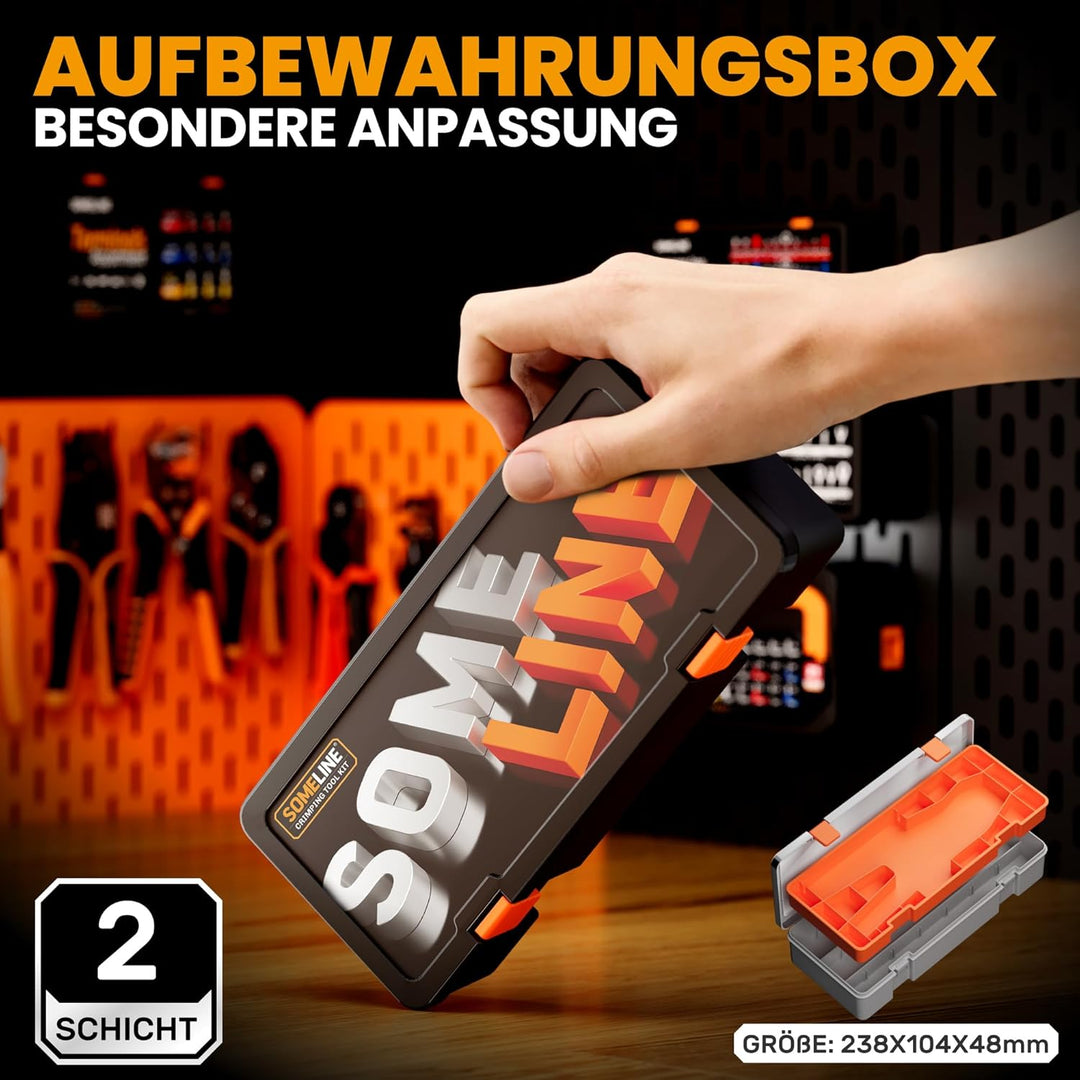 SOMELINE® Sechskant Crimpzange Set, mit 21 Arten Aderendhülsen, [0,25-6mm²] Sechskant Aderendhülsenz