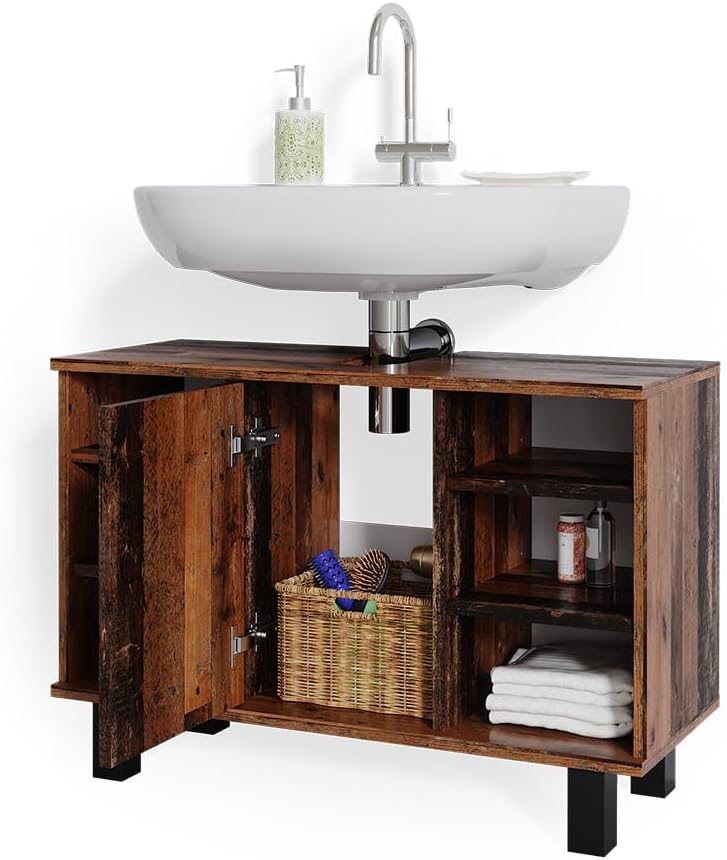 Vicco Waschbeckenunterschrank Fynn, Antikholz, 80 x 54 cm, Antikholz