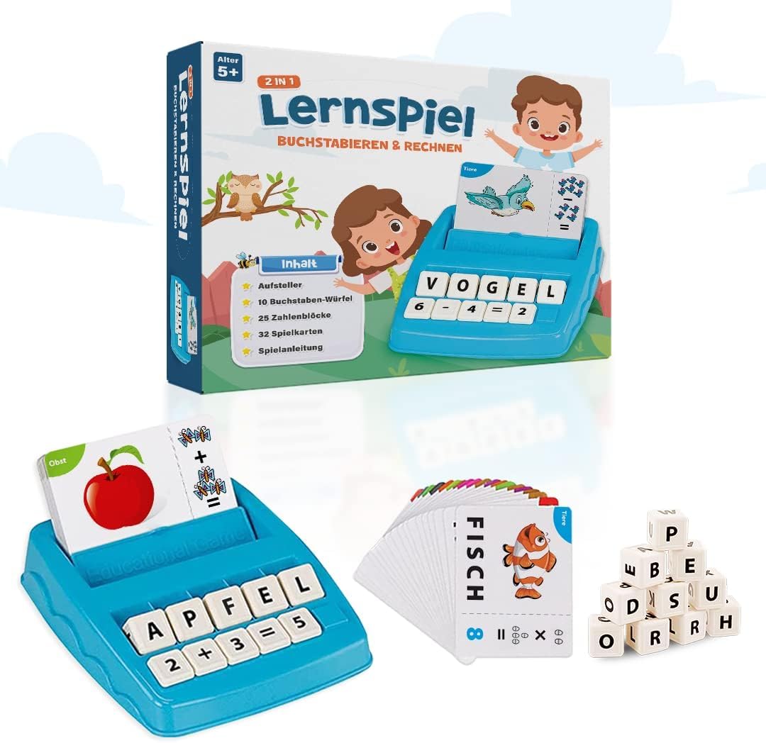 Buchstaben Lernspiel ABC Montessori Lernen ab 4 5 6 Jahre Vorschule Zahlen Rechnen Schulanfänger 1 K