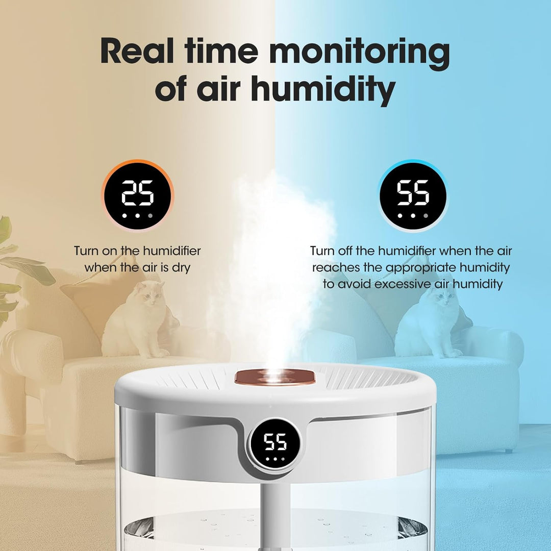 Luftbefeuchter Schlafzimmer, 2L Auto Diffuser Humidifier für Home Babys Office Pflanzen, 36dB Leiser