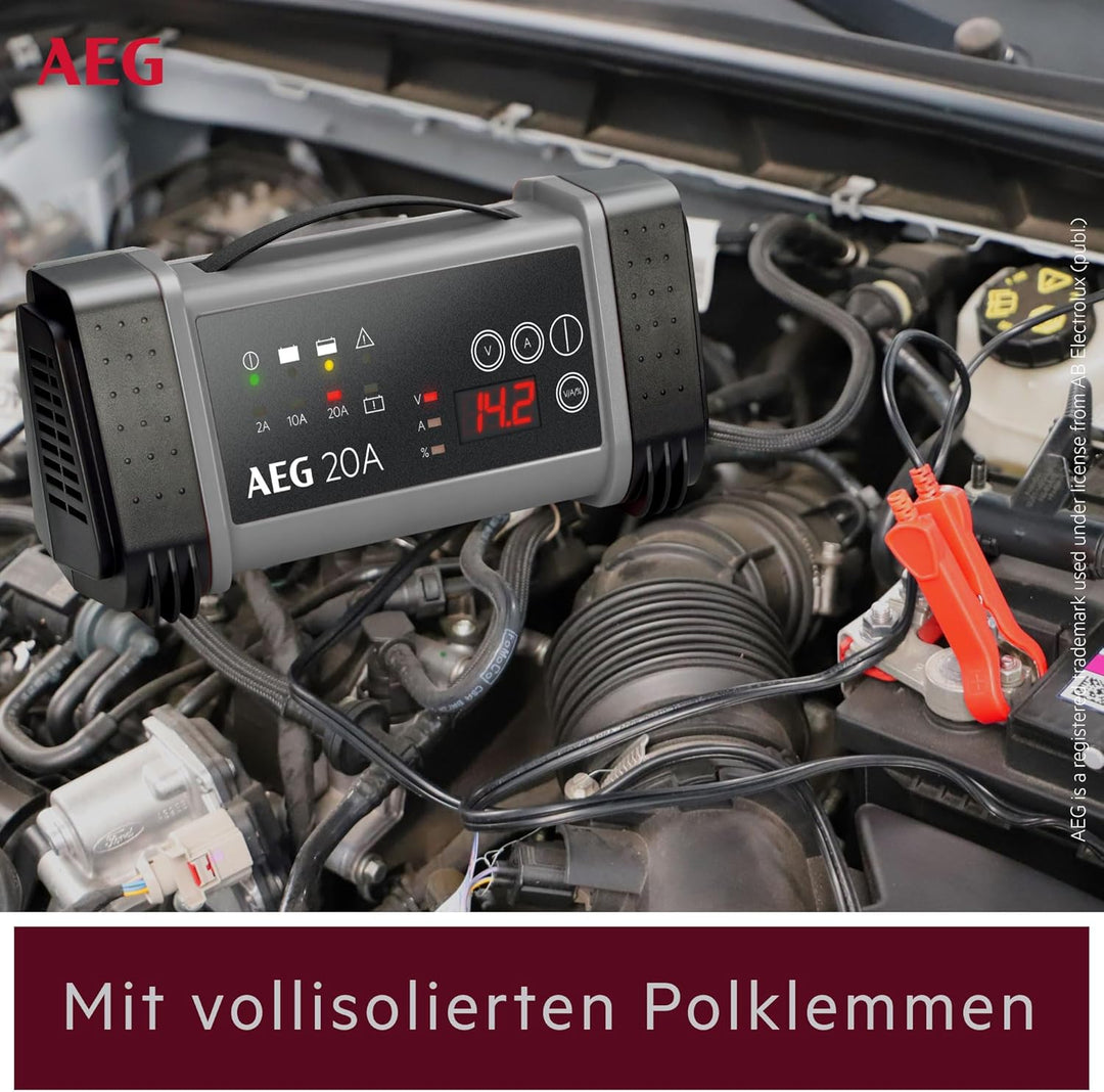 AEG 97025 Mikroprozessor Batterie Ladegerät LT 20 Ampere für 12/24 V, 9-stufig, Power-Supply, automa