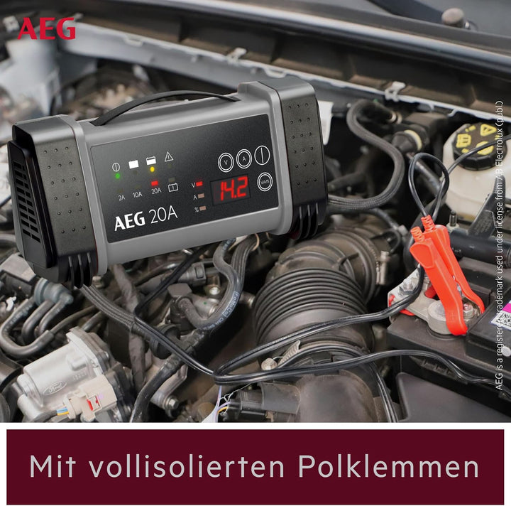 AEG 97025 Mikroprozessor Batterie Ladegerät LT 20 Ampere für 12/24 V, 9-stufig, Power-Supply, automa