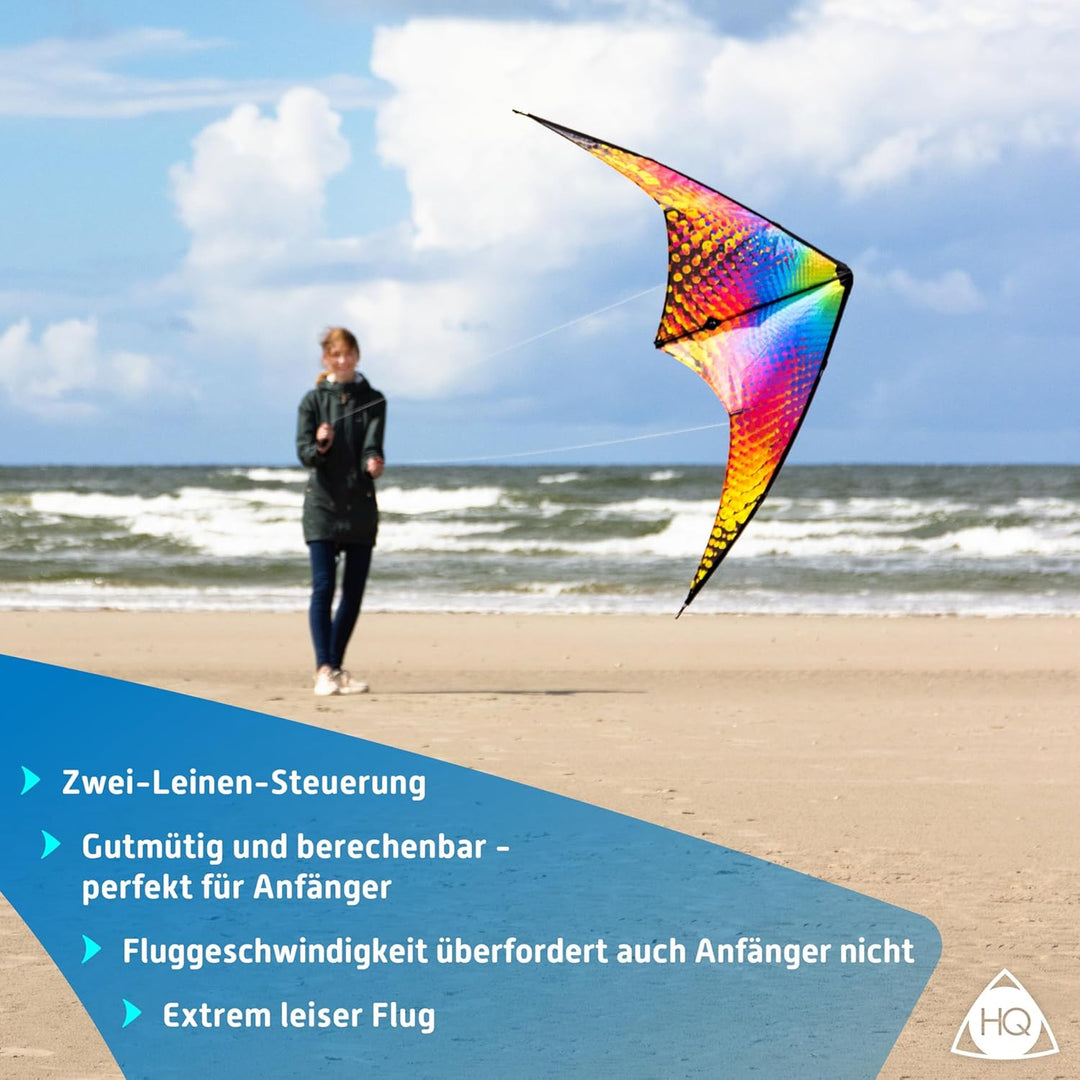 HQ Design - Bebop, Lenkdrachen Zweileiner Flugdrachen Allround Drachen für Kinder und Erwachsene ab