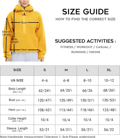 icyzone Damen Teddy Fleece Hoodie Sherpa Kapuzenpullover Herbst Winter Warm Pullover Casual Sweatshi