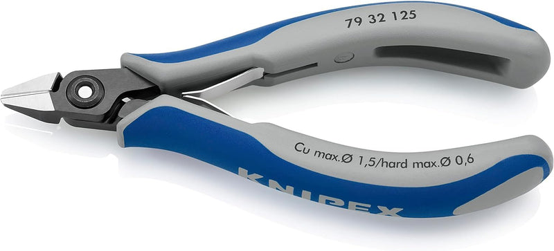 Knipex Präzisions-Elektronik-Seitenschneider brüniert, mit Mehrkomponenten-Hüllen 125 mm 79 32 125