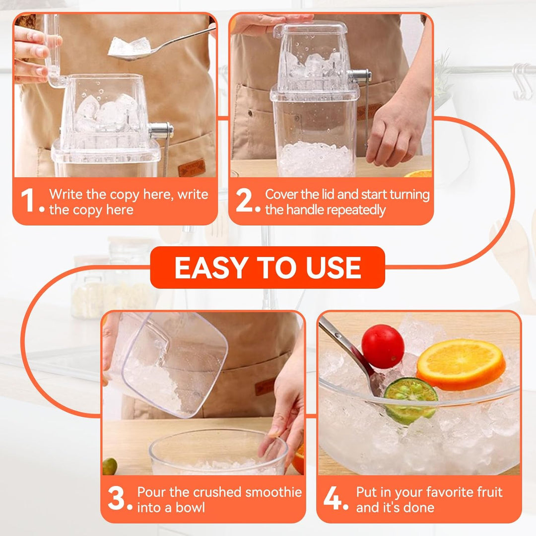 Manueller Eisbrecher, 1,2L Handkurbel Manueller Boilie Eisbrecher PP Küchenbar Eismixer Angelköder K