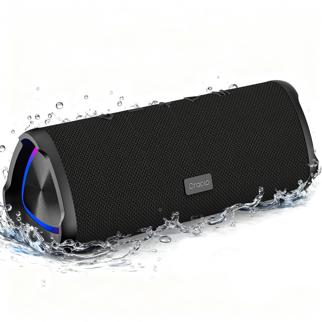 oraolo Bluetooth Lautsprecher mit Licht, Musikbox Bluetooth 6.0, 20W Dual Tragbar Lautsprecher 24 St