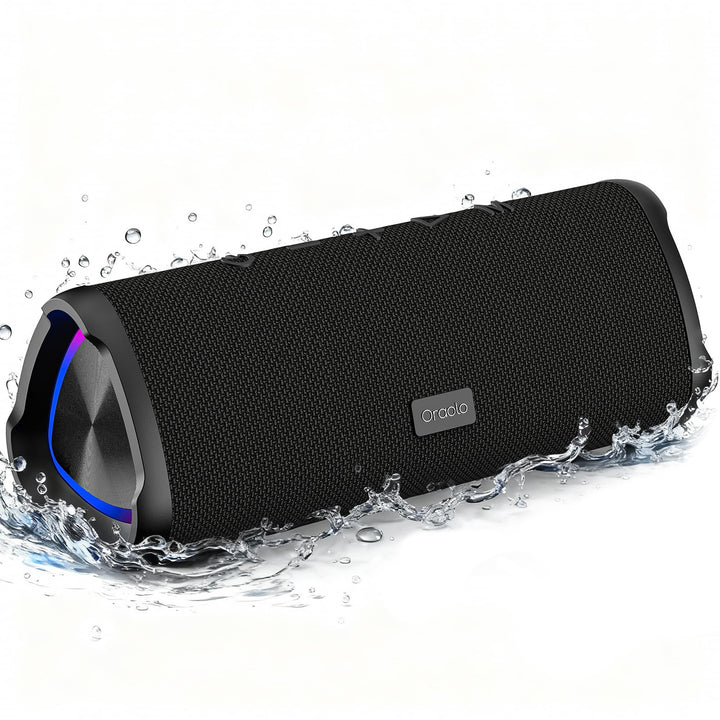 oraolo Bluetooth Lautsprecher mit Licht, Musikbox Bluetooth 6.0, 20W Dual Tragbar Lautsprecher 24 St