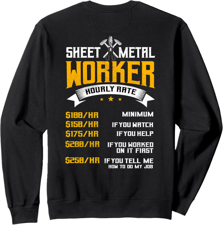 Blecharbeiter Geschenke Design auf der Rückseite des Hemdes Sweatshirt